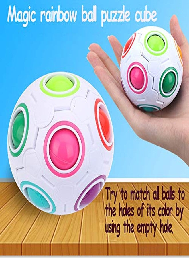 TANCH Magic Rainbow Ball Puzzle Cube Fidget Stress Relief Ball Brain Teasers Games Toys for Kids Adults (12 Holes) - Image 2